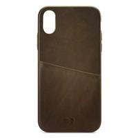 Senza Desire Leather Cover with Card Slot Apple iPhone X/Xs Burned Olive - thumbnail
