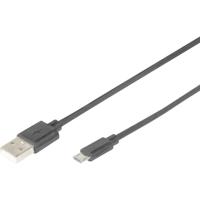 Digitus AK-300127-018-S USB-kabel USB 2.0 USB-A stekker, USB-micro-B stekker 1.80 m Zwart - thumbnail