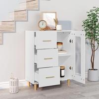 Dressoir 69,5x34x90 cm bewerkt hout wit - thumbnail