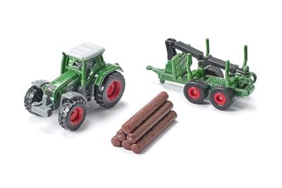 Siku 1645 tractor met bosaanhangwagen 1:72 - thumbnail