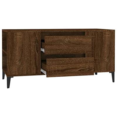 Tv-meubel 102x44,5x50 cm bewerkt hout bruineikenkleurig