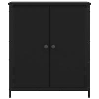 Dressoir 70x30x80 cm bewerkt hout zwart - thumbnail