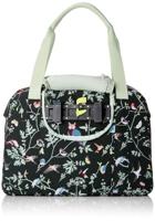 Basil wanderlust carry all bag - zwarte fietshandtas met kleurrijke vogelprint - thumbnail