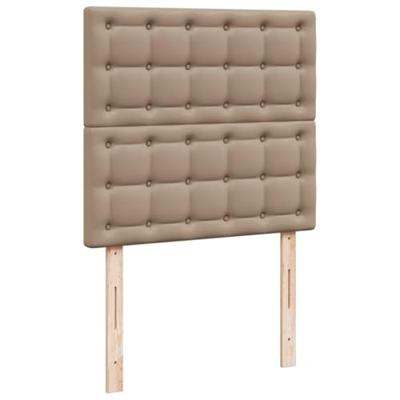 Boxspring met matras kunstleer cappuccinokleurig 80x200 cm