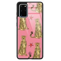 Samsung Galaxy S20 Plus glazen hardcase - The pink leopard - thumbnail