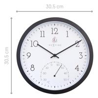 NeXtime NE-4313 Marigold Buitenklok met Temperatuur Aanduiding 30.5 cm Zwart/Wit - thumbnail