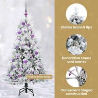 VidaXL Kunstmatige inklapbare kerstboom wit 150 cm pe en pvc - thumbnail