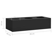 VidaXL Kantoorbloembak 90x40x23 cm staal antracietkleurig - thumbnail