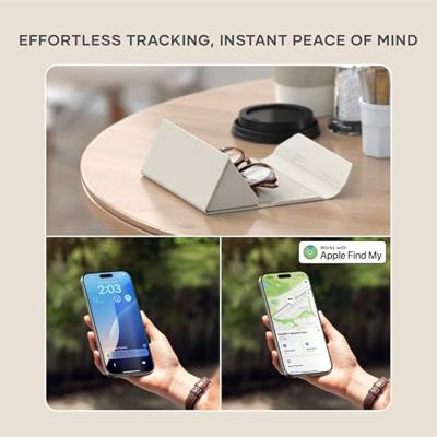 Satechi FindAll vegan-leather glasses case with Find My - Sand