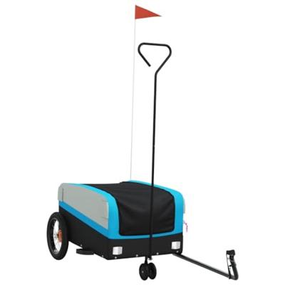 Fietstrailer 30 kg ijzer zwart en blauw - thumbnail