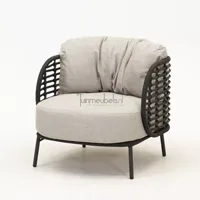 4 Seasons Outdoor lounge tuinstoel fabrice antraciet - thumbnail