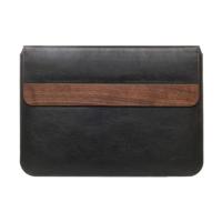 Woodcessories ECOPOUCH notebooktas 38,1 cm (15") Buidelzak Zwart, Walnoot - thumbnail