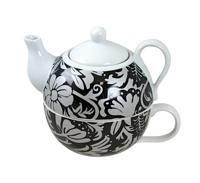 Cosy & Trendy Tea For One Theepot Black Leaves - thumbnail