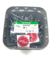 Dynaplus unischroef/spaanplaatschroef ar-coating platkop deeldraad +snijpunt torx tx30 6.0x120/70 | 200 stuks - 0289.14.50801 - thumbnail