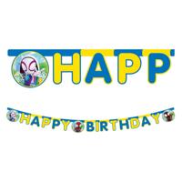 Globos Papieren happy birthday slinger fsc spidey, 3mtr. - thumbnail