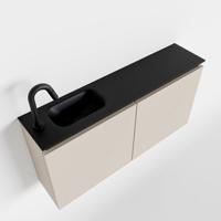 MONDIAZ TURE 100cm toiletmeubel linen. EDEN wastafel urban links 1 kraangat - thumbnail