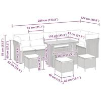 Tuinbankenset 10 pcs Beige poly rattan - thumbnail