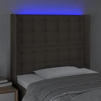Hoofdbord LED 103x16x118/128 cm stof taupe - thumbnail