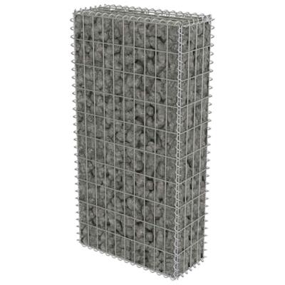 VidaXL Schanskorfmuur met deksels 50x20x100 cm gegalvaniseerd staal