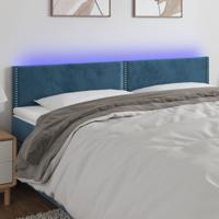 Hoofdbord LED 180x5x78/88 cm fluweel donkerblauw - thumbnail