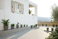 Bloempot en ronde Capri -capri - Plastic - Watertank - Diameter 50 cm - Wit - Artevasi - thumbnail