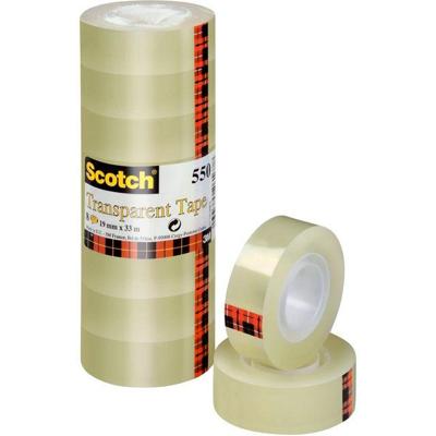 Plakband scotch 550 19mmx33m transparant 8 rollen | 20 stuks