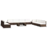 10-delige Loungeset poly rattan bruin - thumbnail