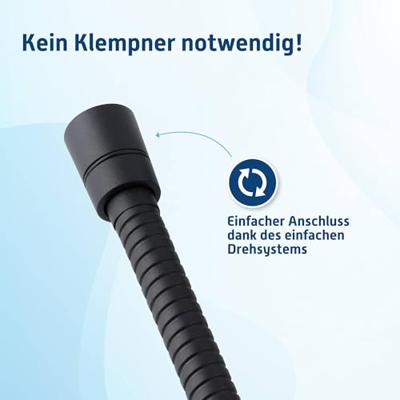 Ben doucheslang metaal 125cm gestructureerd zwart Ben doucheslang metaal 125cm gestructureerd zwart