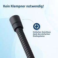 Ben doucheslang metaal 125cm gestructureerd zwart - thumbnail