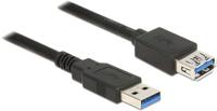 Delock USB-kabel USB 3.2 Gen1 (USB 3.0 / USB 3.1 Gen1) USB-A stekker, USB-A bus 2.00 m Zwart Vergulde steekcontacten 85056 - thumbnail