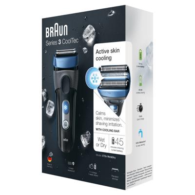 Braun Series 3 CoolTec CT2s Wet&Dry Elektrisch Scheerapparaat Actieve Huidverkoeling Oplaadstandaard