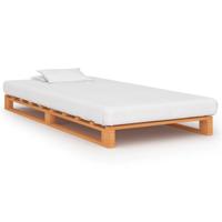 VidaXL Bedframe pallet massief grenenhout bruin 90x200 cm - thumbnail