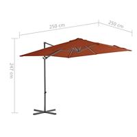Zweefparasol met stalen paal 250x250 cm terracottakleurig - thumbnail
