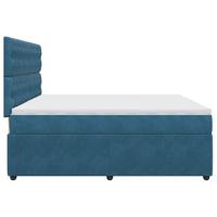 Boxspring met matras fluweel donkerblauw 200x200 cm - thumbnail