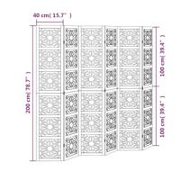 Kamerscherm met 6 panelen massief paulowniahout bruin en zwart - thumbnail