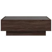 Salontafel met LED 90x50x30 cm bewerkt hout bruin eikenkleurig - thumbnail