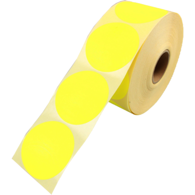 Sluitzegel / sticker / etiket rond 62mm 1500 stuks fluor GEEL