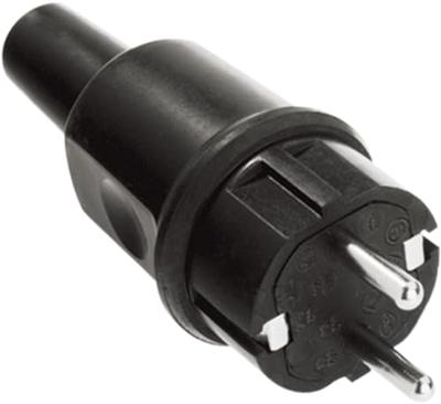 Bachmann 913.173 Stekker met randaarde Rubber, Silicone 250 V Zwart IP44
