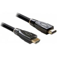 Delock 82739 HDMI-kabel HDMI Aansluitkabel HDMI-A-stekker 5 m Zwart 4K UHD, Vergulde steekcontacten, Afgeschermd (drievoudig), Verdraaid - thumbnail