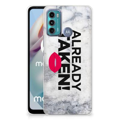 Motorola Moto G60 | Siliconen hoesje | met naam Already Taken White