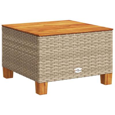7-delige Loungeset met kussens poly rattan beige - thumbnail