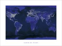 Kunstdruk Earth by Night 80x60cm - thumbnail