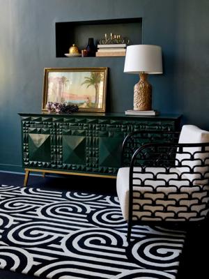 Florence Broadhurst - Turnabouts black 39205 - 120x180 cm Vloerkleed