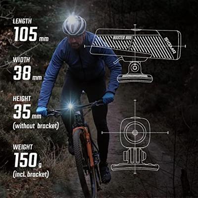 Sigma koplamp buster 800 led helmhouder -li-ion accu usb