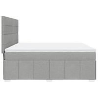 Boxspring met matras stof lichtgrijs 180x200 cm - thumbnail