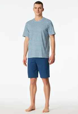 Schiesser Schiesser Heren Pyjama Short pacific blue 183592 48/S