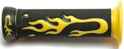 VPARTS Rubber handvat "flame pr. retaining loops yello tnt flame decor, 623am