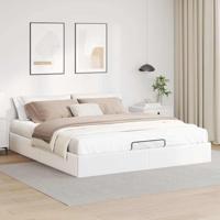 Bedframe zonder matras 200x200 cm kunstleer wit - thumbnail
