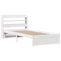 Bedframe met hoofdeinde zonder matras 90x200 cm wit - thumbnail