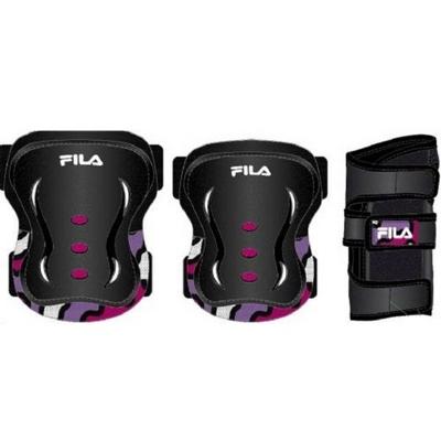 Fila Beschermset - 3-pack - xxs - zwart roze - driedelige set met pols elleboog en kniebeschermers